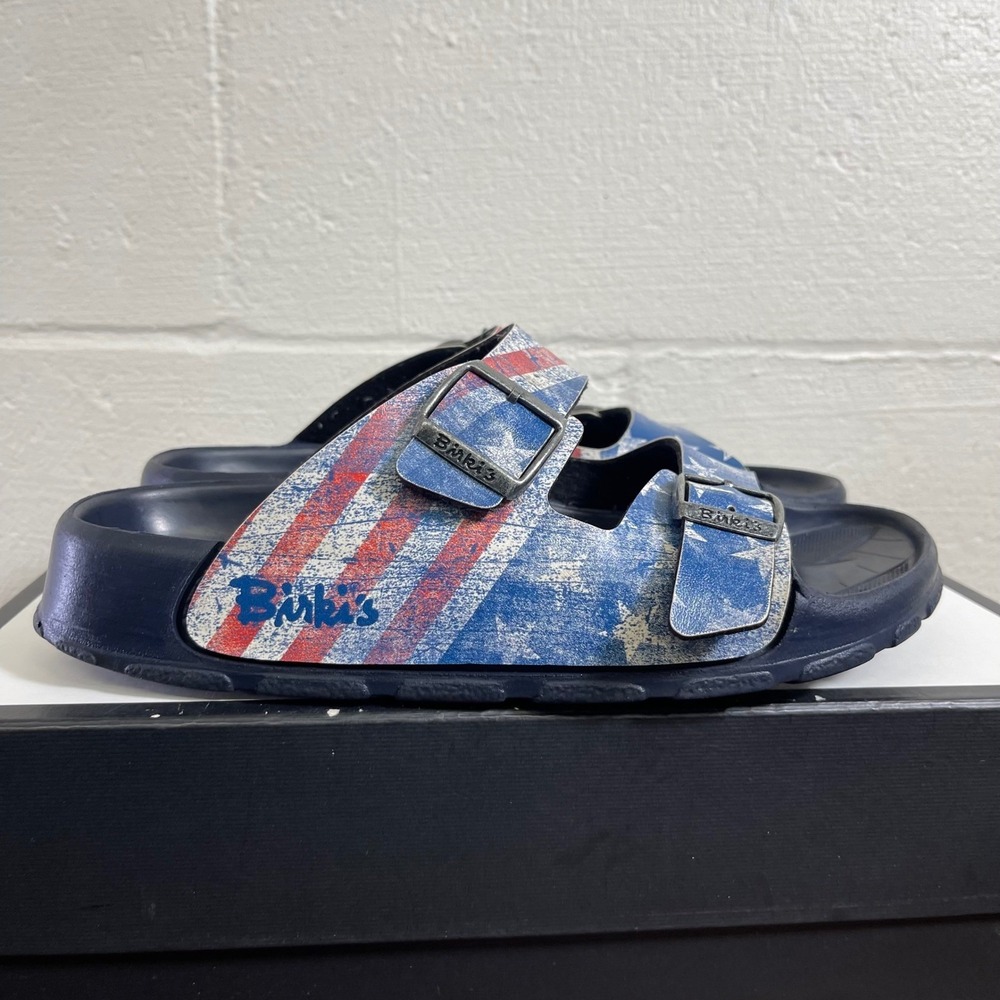 Birkenstock By Birki's Stars Stripes Patriotic USA Flag Sandals Men's 10 US